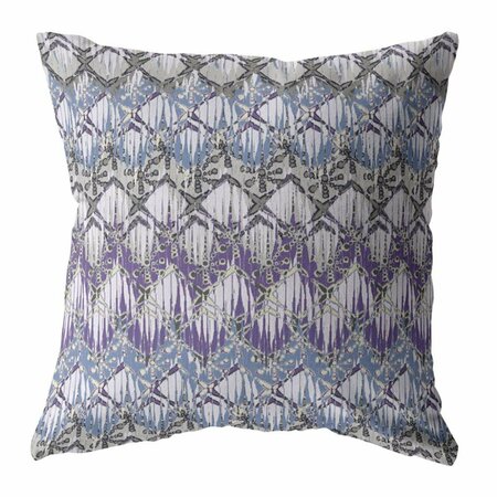 HOMEROOTS 18 in. Hatch Indoor & Outdoor Throw Pillow Muted Purple & Gray 412557